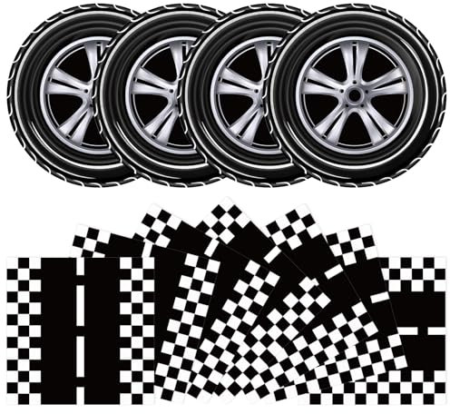 40 Pcs Race Car Plates and Napkins Party Supplies, Race Car Birthday Party Decorations Tableware Set Disposable Paper Plates and Napkins For Kids Boys Birthday Baby Shower Serves 20