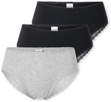 Schiesser Damen 3 Pack Brazilian Slip Unterwäsche mit Spitze - Modern Multipacks