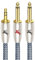 Impeto Cable Audio Jack 3.5mm a Doble 6.35mm, 1/8'' estéreo TRS a doble 1/4'' Mono TS Jack Cable, para Mezclador, PC, reproductor de audio, teléfonos inteligentes, Amplificador, Guitarra (1M)