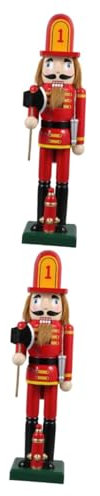 Amosfun 2st Nussknacker Feiertags- - Nussbaum-Soldat-Ornament Weihnachtsdekorationen Walnuss-Soldat Weihnachtsdekoration Räumung Weihnachtsdekoration Drinnen Holz Rot