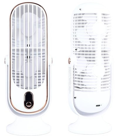 Table Tower Fan Portable USB Plug in 5 Gears Quiet Brushless Motor Tower Fan for Car Home Office Travel Adjustable Tilt Head Small Cooling Fan Indoor Outdoor Summer Gift (White)