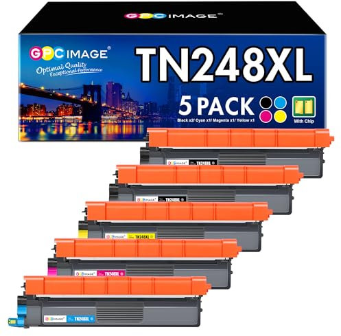 5er-Pack TN248XL Kompatibel für Brother TN-248 XL MFC-L3760CDW Toner Brother MFC-L3740CDW Toner MFC-L3740CDWE DCP-L3560CDW TN 248 DCP-L3520CDWE MFC-L8390CDW HL-L3240CDW HL-L3220CWE