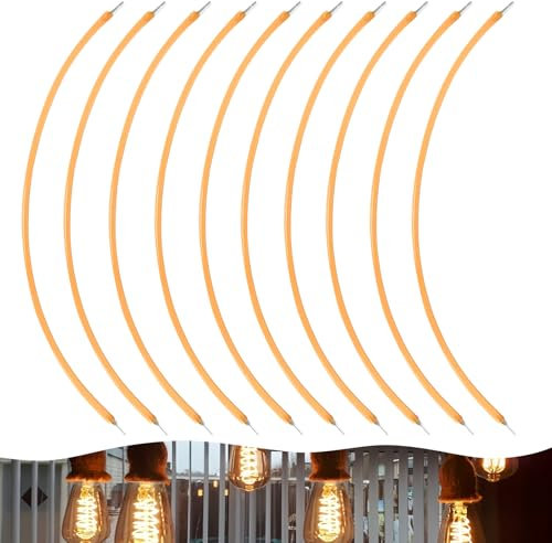 WIYETY 10 Stück LED Filament: 300 mm 2200 K Leuchtmittel, LED-Dioden, flexible Filament-Lampenteile, Leuchtmittel Filament für den Außenbereich, Batteriebetrieben (Warmweiß)