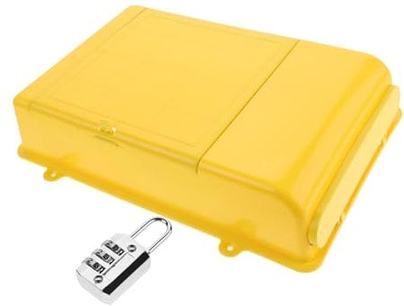 CAXUSD Schlosskleine Box Mit Schloss Wandhalterung Mit Schloss Verschlossener Briefkasten Wandbriefkasten Wandbriefkasten Bürobriefkästen Plastikspendenbox Plastikbox Für Wand