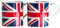 Darthome Set of 2 Union Jack Coffee Mugs 350ml UK Great British Flag Tea Hot Drinks Cups