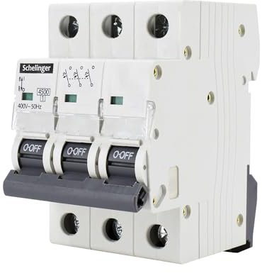 Interruptor automático 4.5KA 3 pól. C 10A, protege circuitos eléctricos y previene sobrecargas en instalaciones eléctricas.