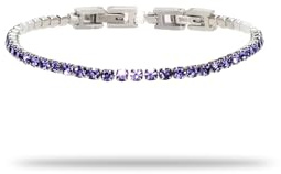 FREDDY Bracciale Donna Tennis Lilla Acciaio Inossidabile - Doppia Chiusura - Idea Regalo Alta Qualità - Modello FJ-20096