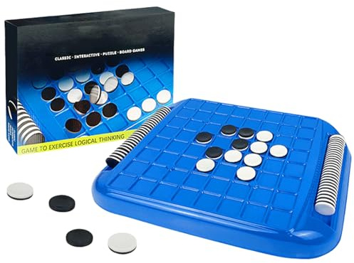 Portable Othello Game - Kompaktes Reiseschild, magnetisches Spielset, Faltstrategiespiel | Portable Othello Set mit eingebautem Speicher, leichtes Reversi-Spielbrett für Familie Roadtrips Urlaub Picni