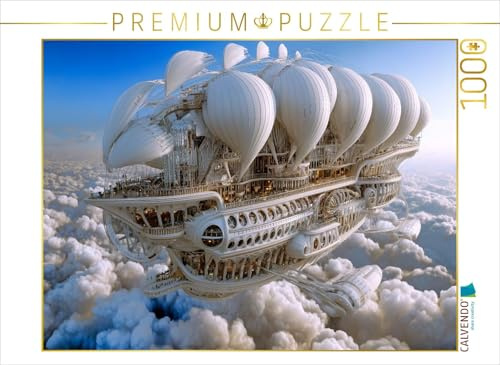 Puzzle · Luftschiff der Tausend Segel | Riesiges Segelschiff über einer Wolkenstadt · 1000 Teile · Lege-Größe 64 × 48 cm · CALVENDO Puzzle