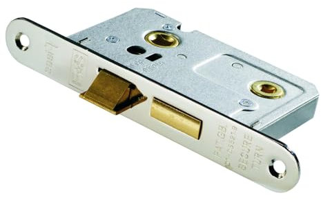 Kooples Hardware Easi-T Residential Bathroom Lock Range – Mortice Bathroom Door Lock Case for Thumbturn and Release (Satin Nickel, 76mm)