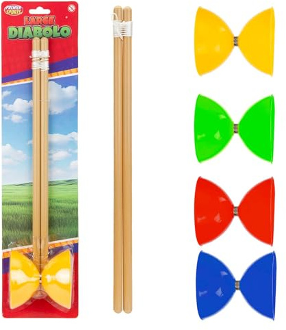 VFM e-Store - Diablo With Sticks Outdoor Games Summer Activity Classic Family Games, Kids and Adults - 49cm X 13cm Varied Colour X 1