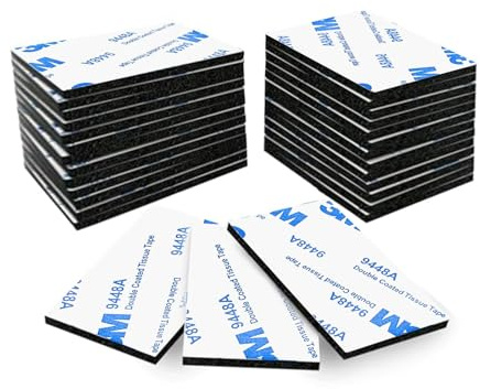 kinoco 20 pcs Autocollants Double Face Extra Forts - Adhésif Puissant pour Maison, Décoration & DIY - Forte Adhésion (5 cm x 3 cm x 3 mm, rectangles) ﻿