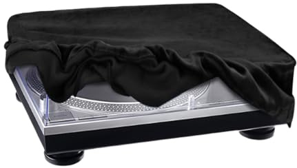 Duroecsain Record Player Dust Protection Waterproof Scratch-Resistant Record Player Dust Protection Protective Cover for Home Studio DJ and All Ages, black, see description, See description