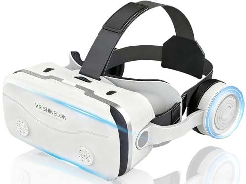 VR Headset for Phone, Virtual Reality Headsets 110° FOV, Anti-Blue Light Lenses, Compatible with iPhone and Android 4.7-7.2 inch Screens (White)