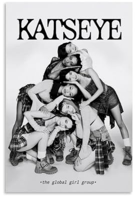 BELNQDHPO Katseye Poster Music Girl Group Vintage Für Zimmer, Ästhetische Leinwand-Wandkunst, Schlafzimmer-Dekor Posters 12x18inch(30x45cm)
