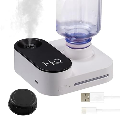 Bouteille d'eau – silencieux pour appareil photo, mini rechargeable par USB avec deux modes de brume, arrêt automatique, hydratant d'air portable, silicone, d