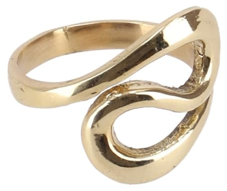 GURU SHOP Modeschmuck Ring Daumenring, Messing, goldfarben, Meander/gold