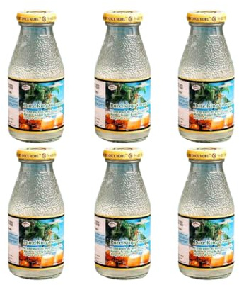 King Coconut Water 6X200ml - Pack of 6, Total 1200ml - MD Natural Sri Lankan King Coconut Water in Glass Bottles - Electrolyte Hydration Drink