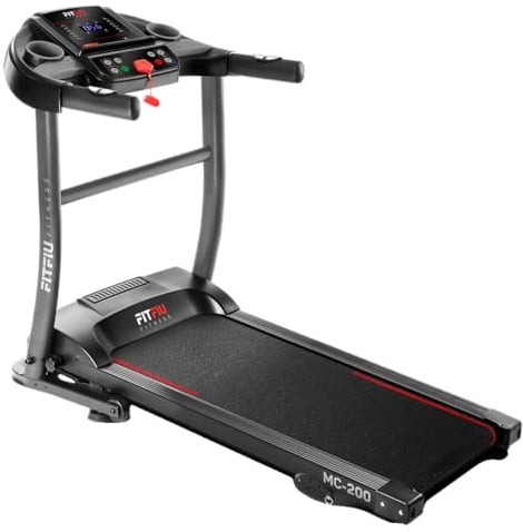 FITFIU Fitness MC-200 - Laufband mit Steigung, klappbar, ultrakompakt und leise, LCD-Display mit 12 Programmen, Laufband mit Pulsmesser, für zu Hause und im Büro