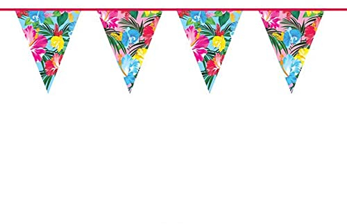 Folat Hawaii-Wimpelkette Blumen 10 Meter