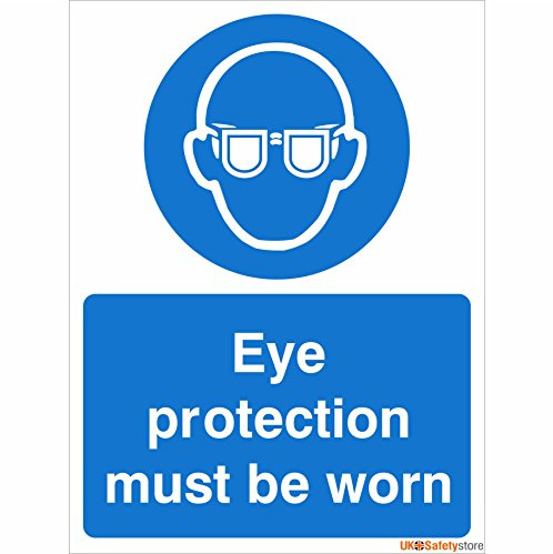 Pack of 5 x Eye Protection Must Be Worn Signs 150mm x 200mm - Rigid Plastic