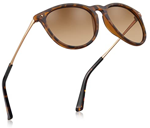 CARFIA Vintage Polarisierte Sonnenbrille für Damen Herren UV400 Schutz Ultraleicht Rahmen