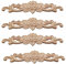 Amasawa 4-teiliges Set mit Holzrahmen, geschnitzt, Rosa, Holz, geschnitzt, Applikation, Blume, Holz, geschnitzt, für Tür, Möbel, Wandschrank, Hausdekor