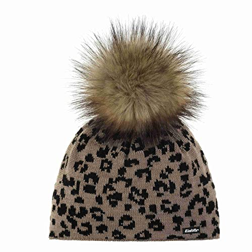 Eisbär Damen Bommelmütze Leora beigemele-schwarz-real Einheitsgröße