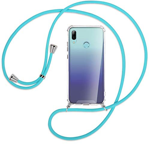 mtb more energy Handykette kompatibel mit Huawei P Smart 2019, Honor 10 Lite (6.21'') - türkis - Smartphone Hülle zum Umhängen - Anti Shock Full TPU Case