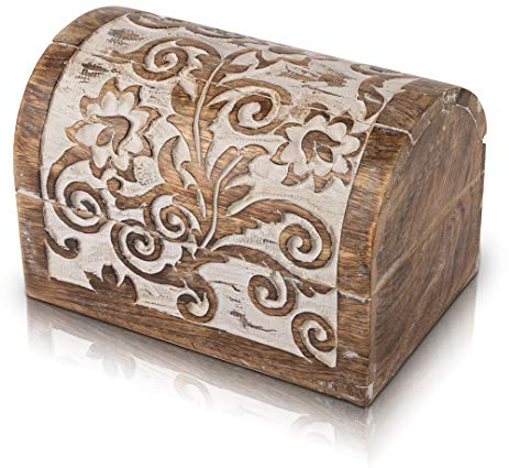 Excellente boîte à bijoux décorative faite à la main en bois avec serrure et porte-clés organisateur de bijoux pour souvenirs, boîte de rangement pour montre, boîte de rangement à cadenas 22 x 15 cm