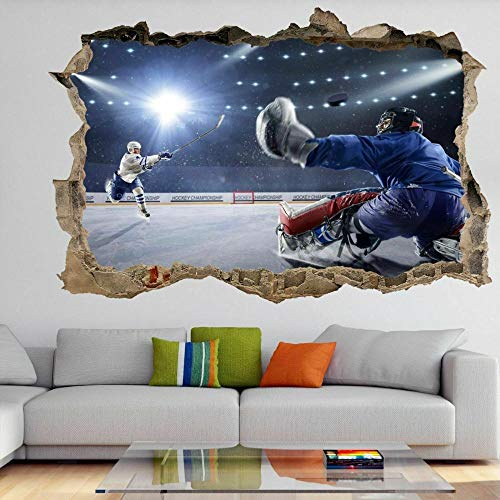BAOJIAN Wandtattoo Eishockey Eisbahn Spieler Sport Wandkunst Aufkleber Wandtattoo Vinyl Poster