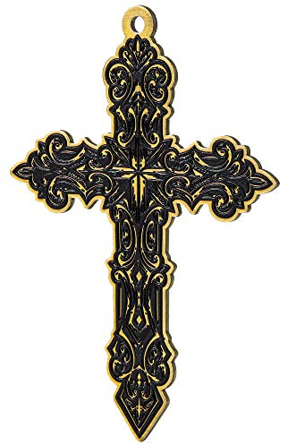 KADAX Metallkreuz, Gold Kreuz aus Edelstahl mit Loch, modernes Kreuz für Kühlschrank, Tiefkühltruhe, Kruzifix für Wand, Schnur, Kette, Dekogegenstände, tolle Geschenksidee (Hängend)