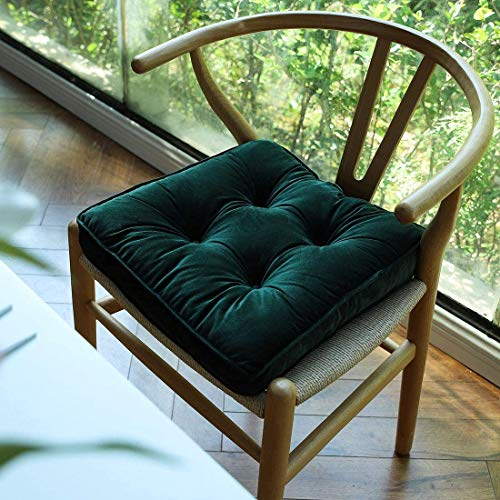 Weicher Samt Stuhlkissen,Home Decor Baumwolle Gefüllt Quadrat Sitzkissen,Booster Kissen Dick Tatami Bodenkissen Kissen Für Office Outdoor Stuhl-pad -Grün 16x 16x2/40x40x6cm