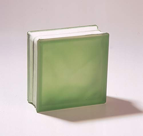 Lux Glass Verre brique vert foncé ondulé satiné 19 x 19 x 8 cm | Unité de vente boîte de 6 pièces (vert foncé)