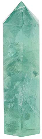Varita de cristal curativo, piedra preciosa de fluorita verde de cuarzo de cristal hexagonal natural para meditación de Reiki Chakra