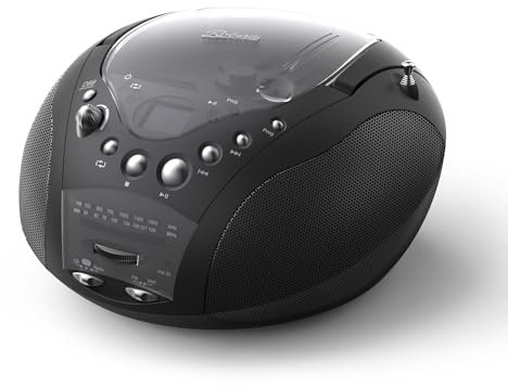 Roberts CD9959 MW Radio CD Player - Portable CD Player - Retro Radio - Black