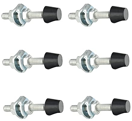 Aicosineg Lot de 6 vis de serrage à bascule M8 x 70 mm avec pointe arrondie Surface galvanisée Tête en caoutchouc noir Acier au carbone