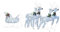 vidaXL Rentiere Schlitten Weihnachtsdeko Beleuchtet Deko Figur Weihnachtsbeleuchtung Weihnachtsfigur Weihnachtsdekoration 100 LEDs Outdoor Silbern