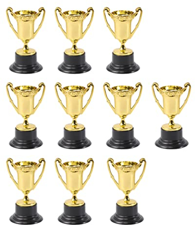 NUOBESTY 10 StüCk Kleine Goldene TrophäEnbecher, Mini-TrophäEn Aus Kunststoff FüR Kinderpartys, Kindergeburtstagspartys, Wettbewerbe Und Belohnungen
