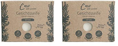 pandoo Gesichtsseife | natürliche Salzseife Deep Dive 100g | Feste Seife für Männer & Frauen | Plastikfrei und Vegan | 2 Stück