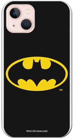 Personalaizer Offizielle Batman-Schutzhülle, kompatibel mit iPhone 13, Flexible TPU-Silikonhülle, transparent, klassisches Logo-Design