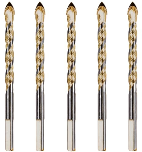 5 x Rennie Tools 13mm x 125mm Long Multi-Material Tile Drill Bits Set for Ceramic Porcelain Granite Marble Masonry Tiles Glass. Tungsten Carbide Drill Bits/TCT Tipped Drill Bit Sets