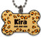LolaPix Chapa Perros Personalizadas con foto, texto o imagen. Placas para Perros. Chapa metálica con forma de hueso. Regalo personalizado. GUEPARDO