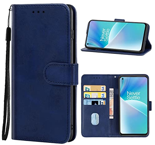 König Design Handyhülle kompatibel mit OnePlus Nord 2T Schutzhülle Case Cover Kartenfach Blau