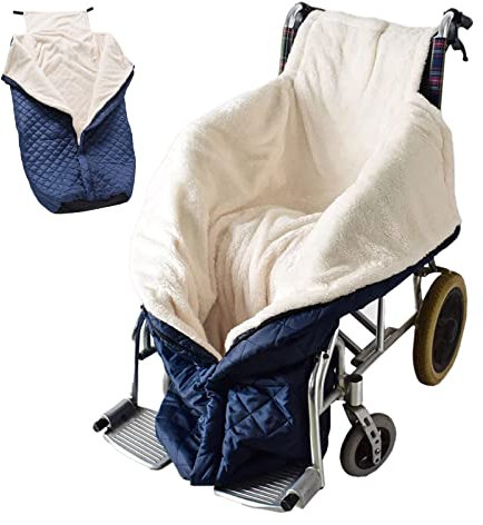 Bueuwe Rollstuhldecke Winter Fußsack für Rollstuhl, Schlupfsack Rollstuhl Decke Fusssack für Rollstuhlfahrer, Fleece-Gefütterte, Komfortable, wasserdichte, Rollstuhl Zubehör,Blau