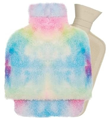 REFROMAX 2L Große Kapazität Plüsch Wärmbeutel Fußwärmer Wasserfüllende Wärmflasche Winter Anhaltende Wärme Mit Abdeckung Geschenk für Mädchen-D