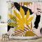 Bovlleetd 152x183cm Gold Ahornblatt Duschvorhang Abstrakte Kunst Badezimmer Vorhang Bohemian Mid-Century Duschvorhänge Rosa Grau Pflanze Blätter Duschvorhänge für Bad Dekor