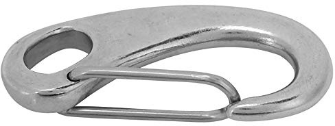 Cyrank Clips de Mousqueton Marin, connecteur de Corde Robuste Mousqueton en Acier Inoxydable Mousqueton à Ressort Clips pour Porte-clés Sac à Dos(ZWS2470-70)