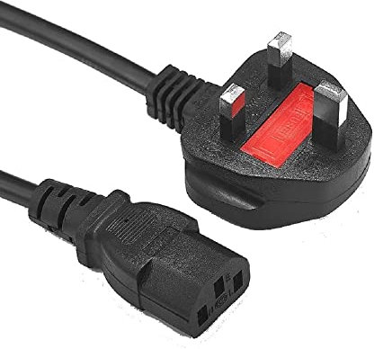 Mr. Gadget's Solutions® 16ft (5m) UK Computer Power Cable, 18AWG, BS 1363 to C13, 10A 250V Replacement AC Power Cord, Kettle Lead/UK Power Cord, PC Power Supply Cable, TV/Monitor Power Cable