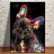 Animal Chien Affiche Graffiti Coloré Bouledogue Français Toile Tableau Art Peintures Decoration Murale pour Salon Chambre Tableau Decoration, sans Cadre (20X30CM)